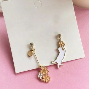 Sakura Kitten Earrings